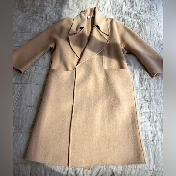 Metaformose Double Faced Wool Cashmere Coat, Beige - Picture 10 of 11